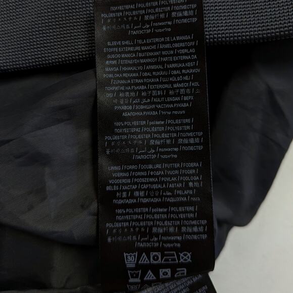 Guess Bomber Jacket Mens Size XXL Silver Reflective Spellout Sleeve - Picture 10 of 14